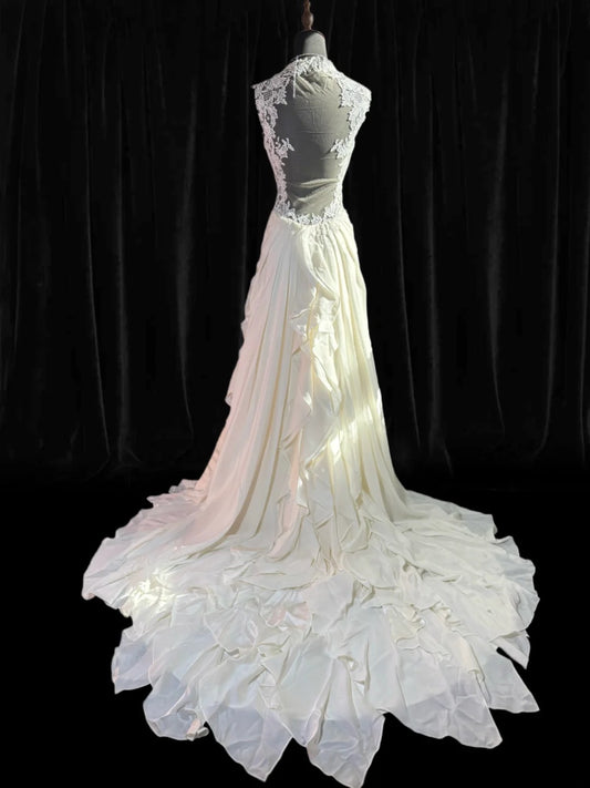 Ethereal Wedding Gowns Brides Dresses A line Spaghetti Strap for Bride Satin White Petite/Plus Size Bridal Gown With Beads For Women AS018