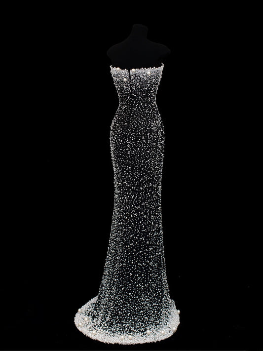 Affordable Sequin 1950s Formal Mermaid Sweetheart With Beaded Pearls Style Impress Long Prom Dresses Party Formal Gowns SA018