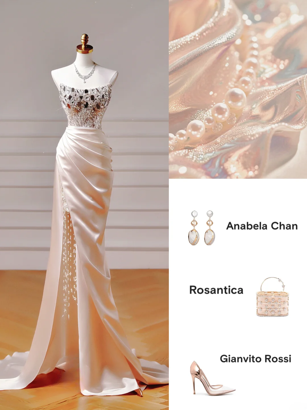 Chic Prom Dresses Aesthetic Mermaid Strapless Blush Pink Satin With Pleated Beads Slit Inspo Impress Long Party Formal Gown For Teenagers High Schools AQ020
