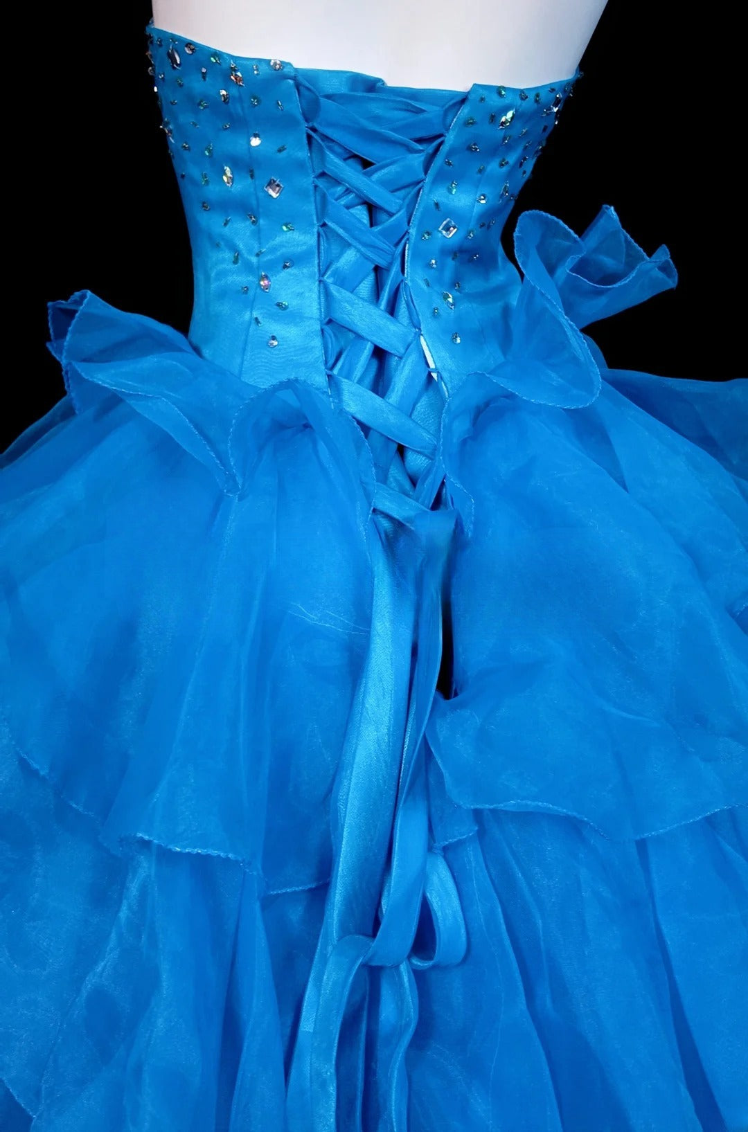 Sweet 16 Dress Blue Ball Gown Strapless With Beading Corset Fit Sweet Sixteen Dress RB9826