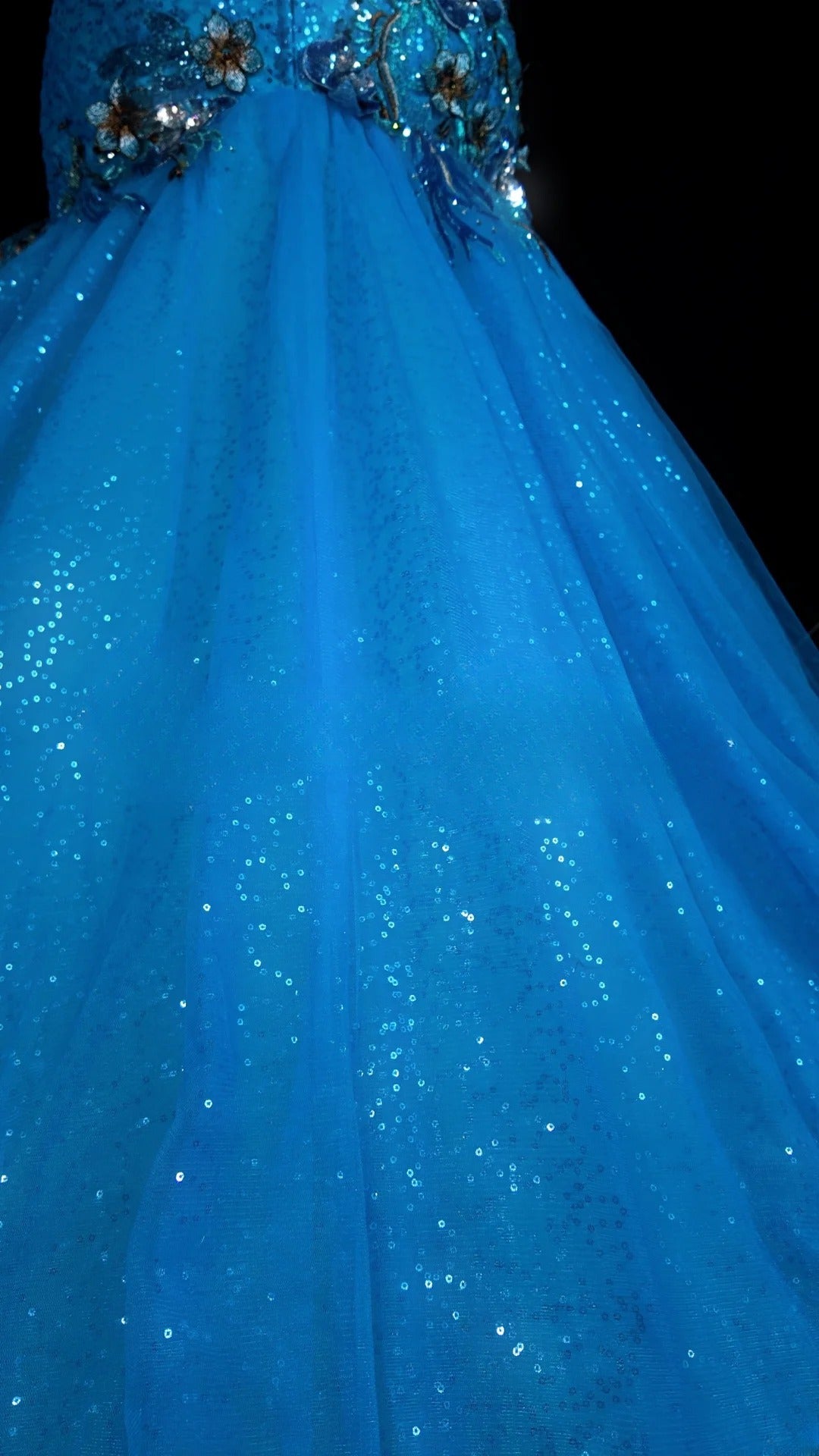 Blue Prom Dress Mermaid One Shoulder Lace Tulle Modest Floor Length Formal Party Gown RB9829