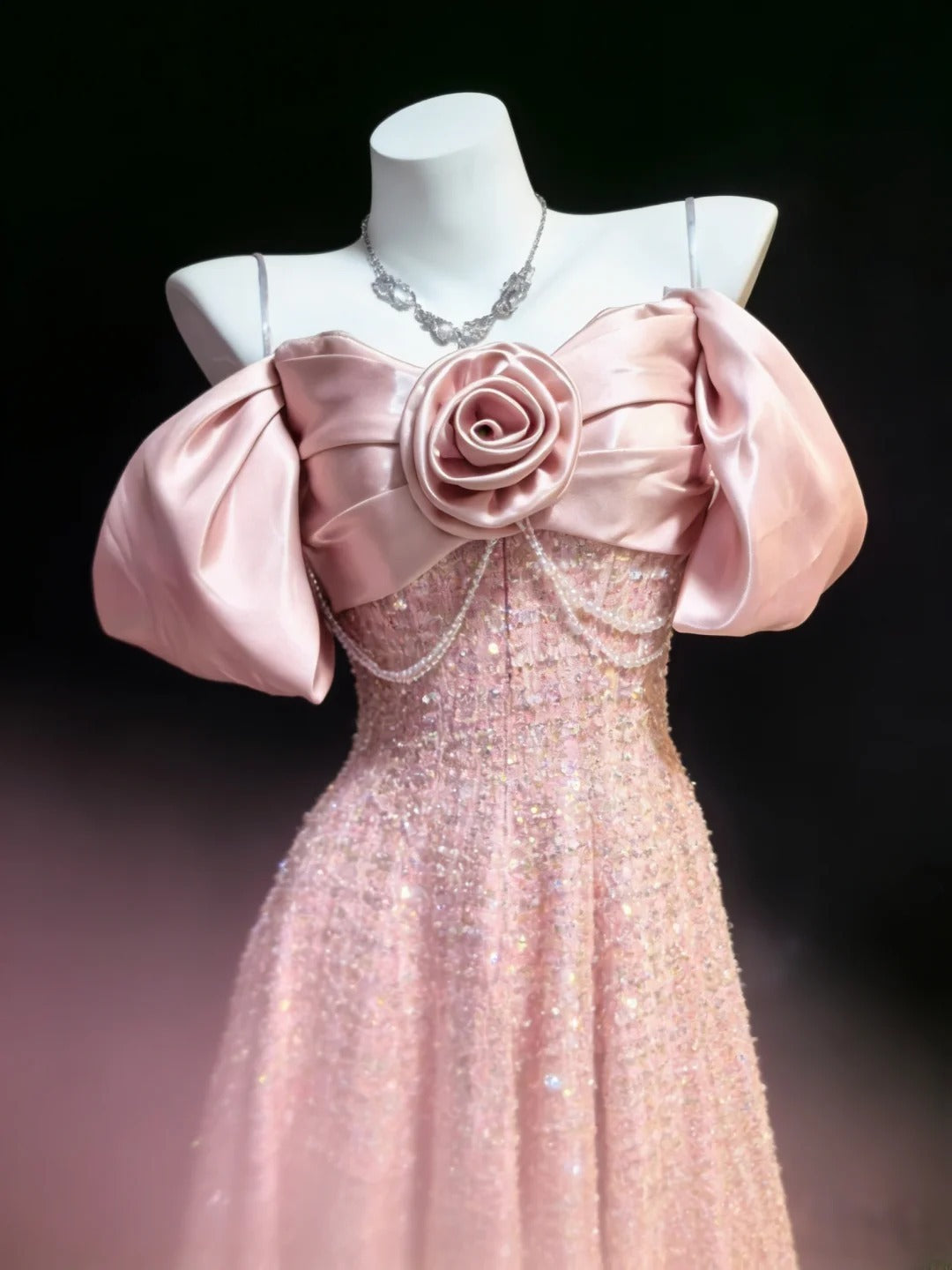 Cute A line Sweetheart With Strap Pink Velvet Sequin For Women Long Prom Dresses Senior High School 21st Birthday Outfits AS035