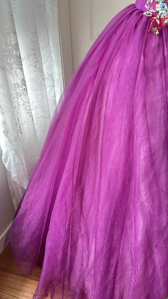 Princess Sweet 16 Dresses Long Sweetheat Purple Tulle With Lace Ball Gown Sweet Sixteen Birthday Gown RC0412