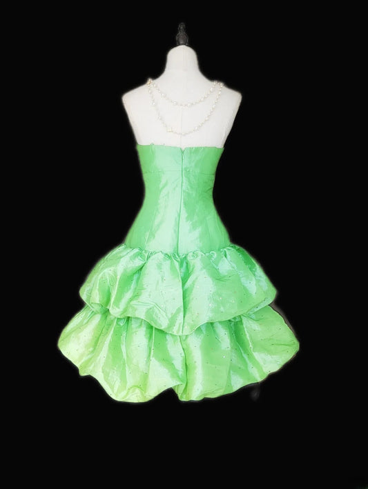 Vintage Ball Gown Sweetheart Green Taffeta Hoco Gowns Short 16th Birthday Dress Homecoming Dresses Cocktail Gown AS050