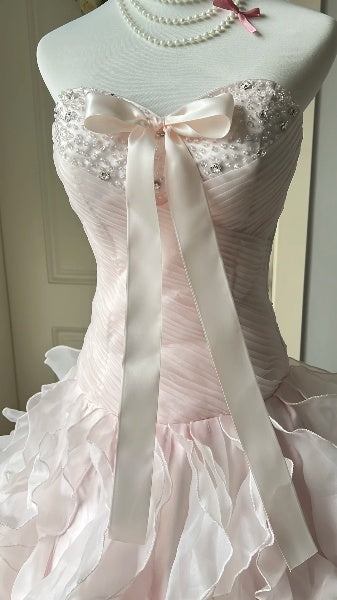 Princess Sweet 16 Dresses Long Sweetheart Pink With Tiered Layers Ball Gown Sweet Sixteen Party Birthday Gown RC0424