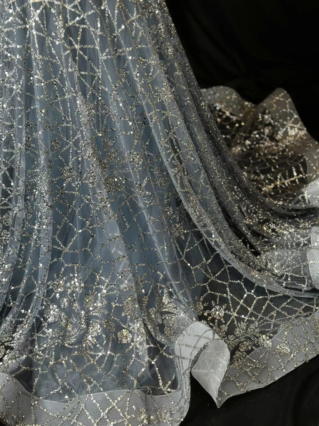 Sparkly Prom Dresses Mermaid V Neck Silver Gray Backless Sequin Long Evening Formal Outfits RB5862