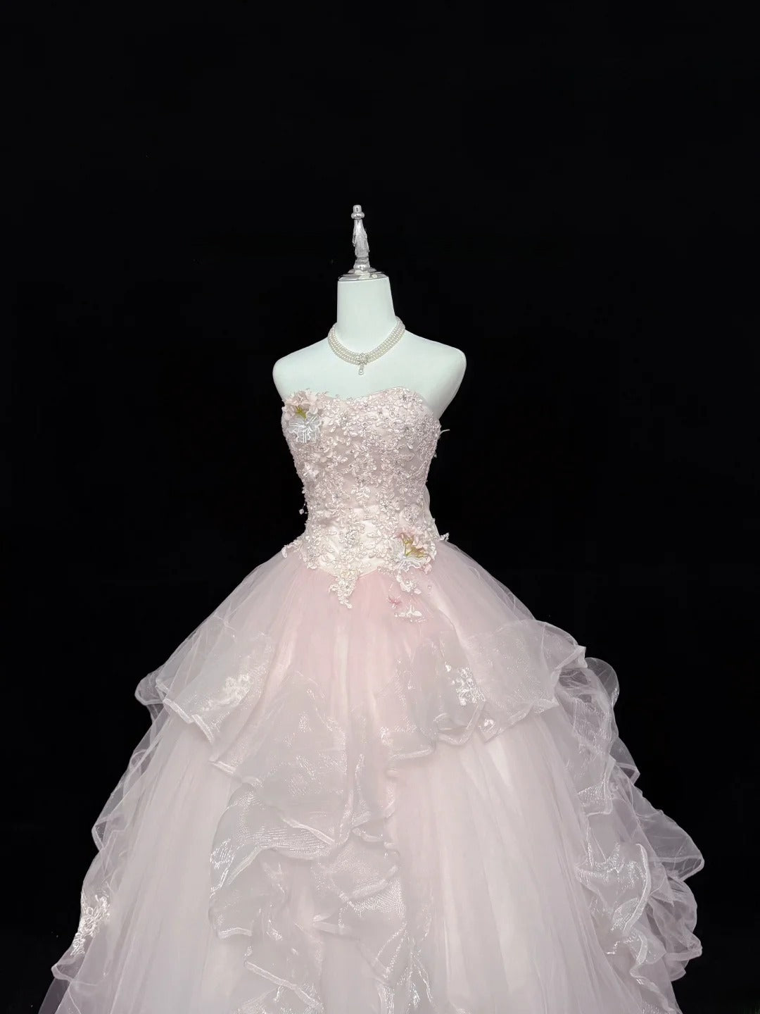 Sweet Ball Gown Sweetheart Light Pink Tulle With Lace Quince Dress Voluminous Sweet 16 Sweet Sixteen Outfits Vestido de 15 RB7436