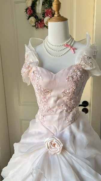 Dream Sweet 16 Dresses Long Sweetheart With Lace Appliques Ball Gown Sweet Sixteen Party Birthday Gown RC0439