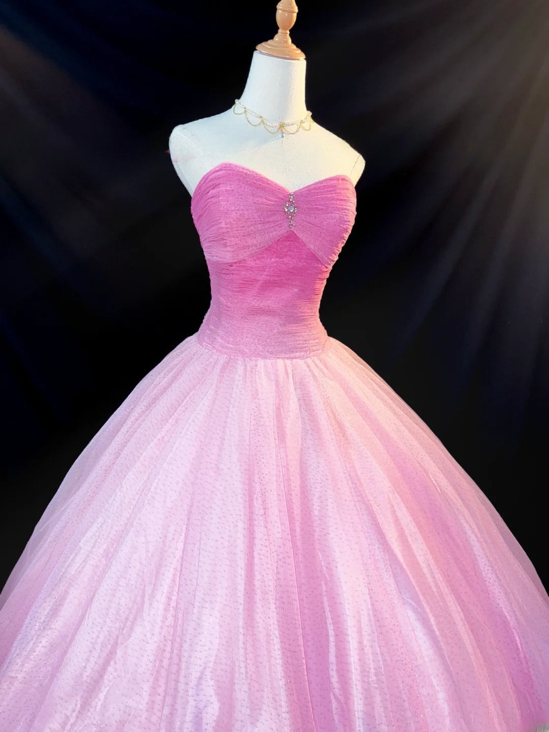 Modest Ball Gown Sweetheart Pink Sleeveless With Beading Tulle Long Quince Dress Sweet 16 Dresses vestido de 15 de cenicienta RB3565