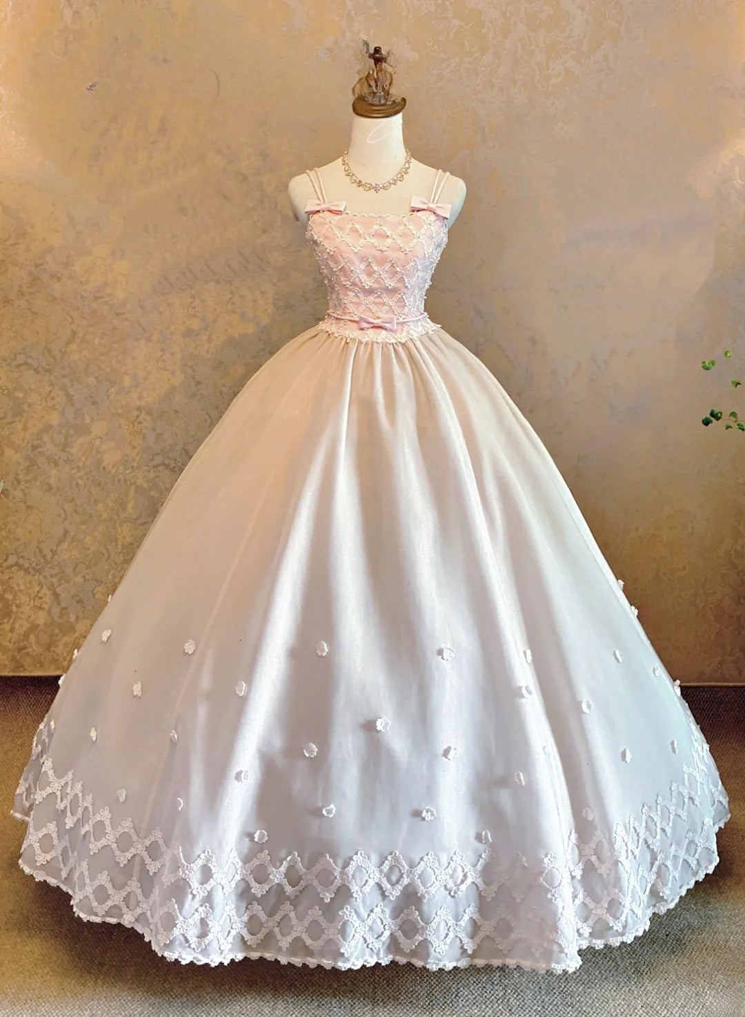 Quinceanera Dress Floral Pink Floor Length Ball Gown Spaghetti Straps Sweet 15 15th Birthday Gown RB9078