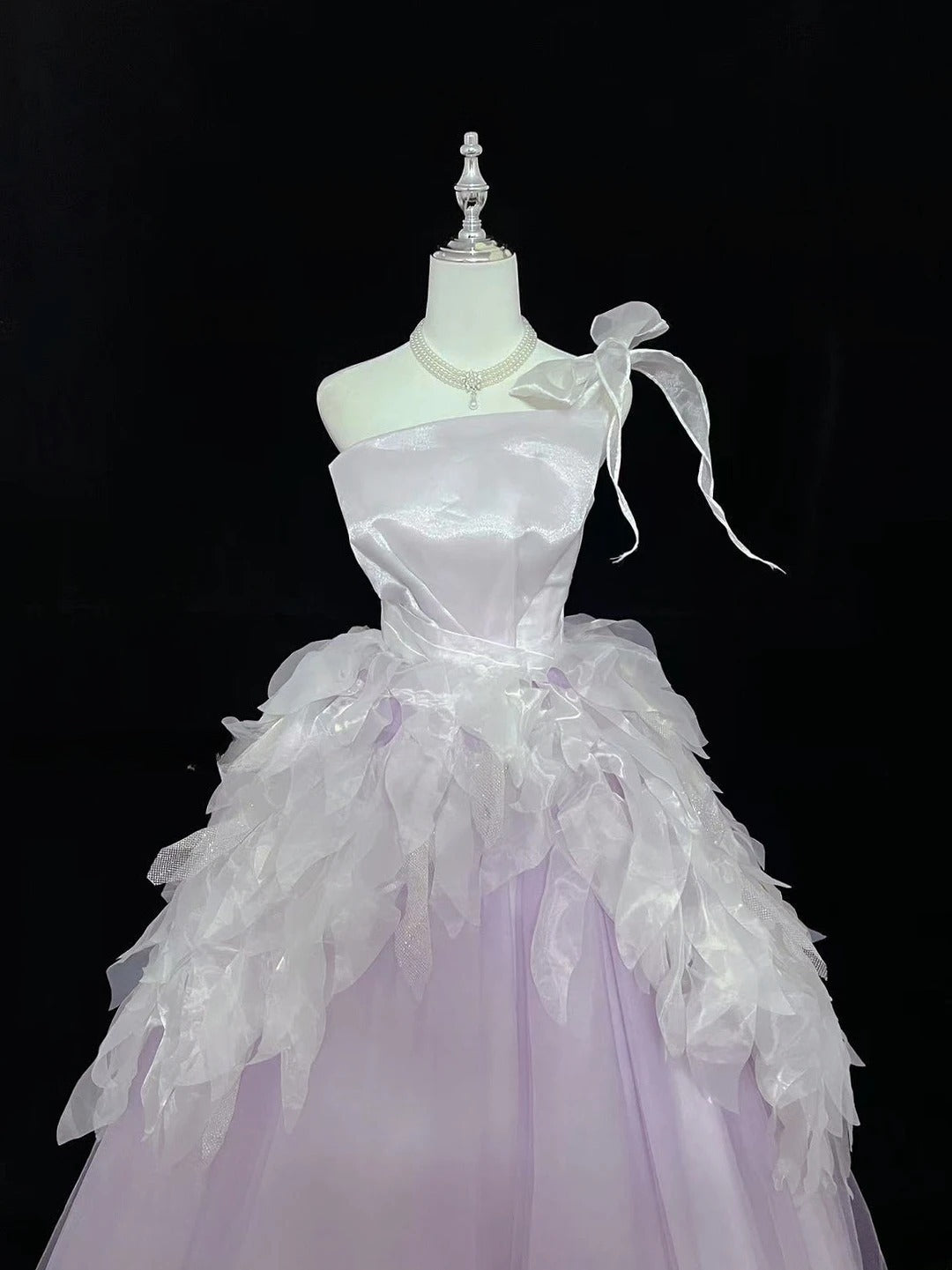 Princess Ball Gown One Shoulder Lilac With Tiered Layers Quince Dress Voluminous Sweet 16 Sweet Sixteen Outfits Vestido de 15 RB7497
