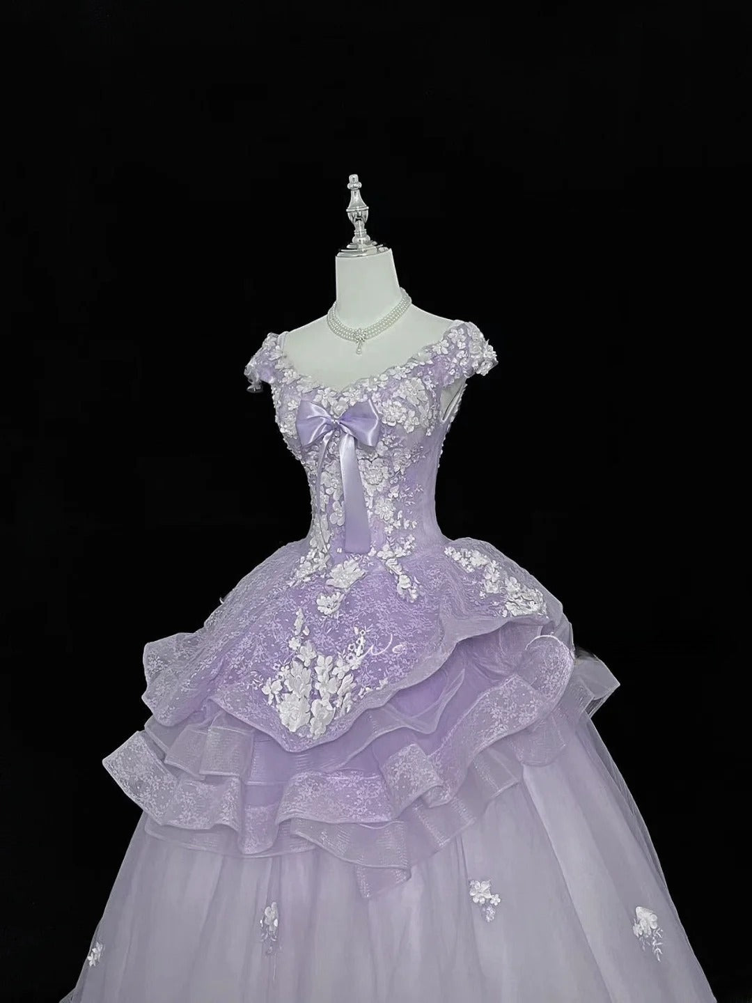 Sweet Ball Gown Off The Shoulder Lilac Tulle With Lace Quince Dress Voluminous Ideas Sweet 16 Quinceanera Dresses Vestido de 15 RB7502