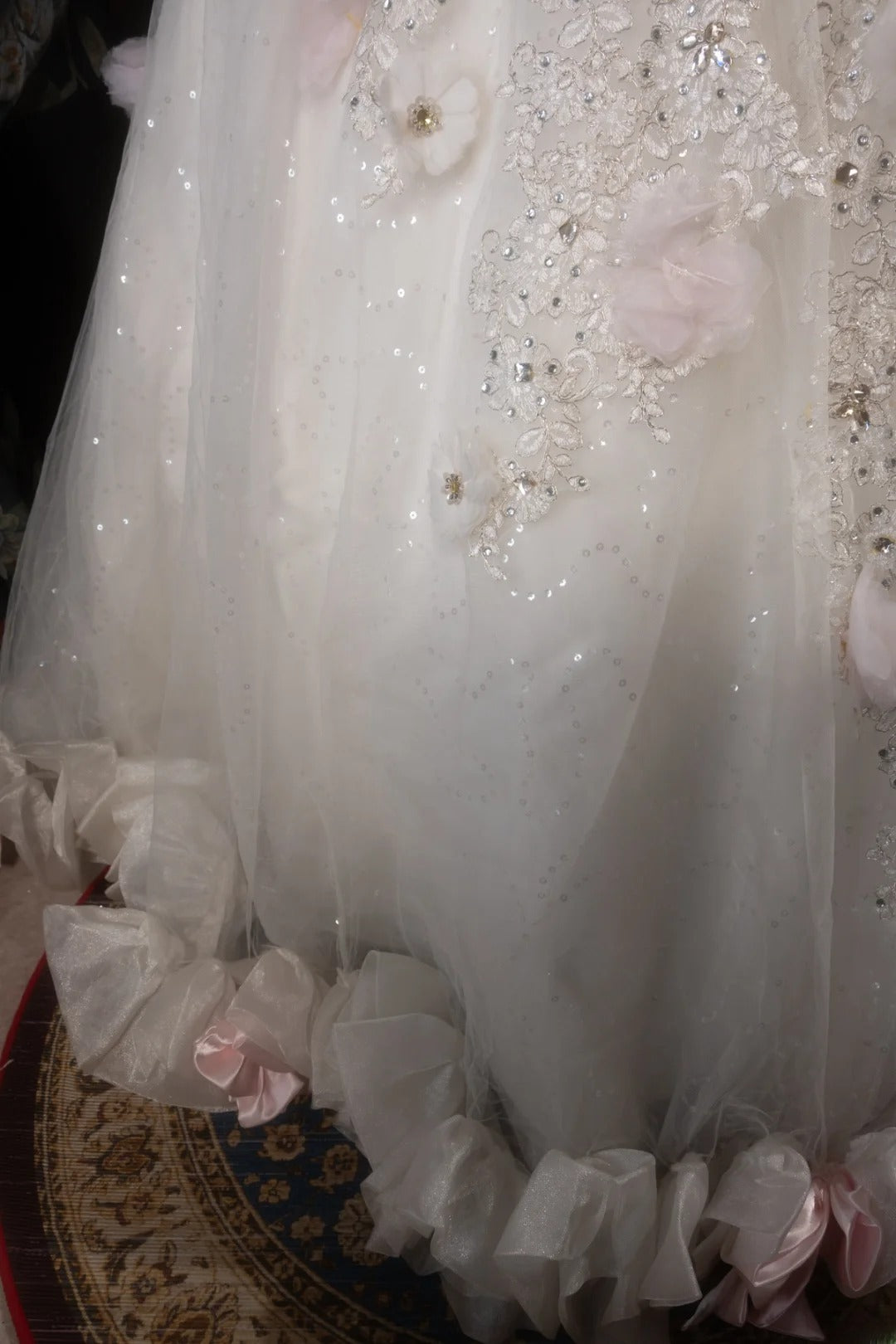 Dreamy Princess Ball Gown Formal Events Off The Shoulder White With Flowers Quince Dress Quinceanera Dresses Birthday Outfits RB8282