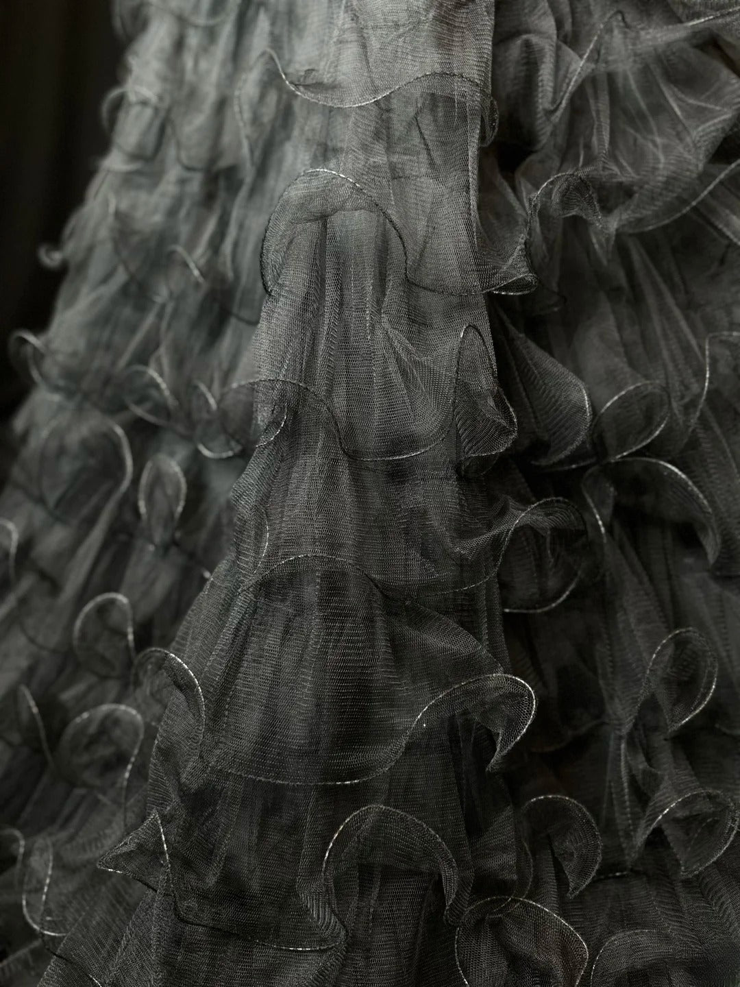 Modest Prom Dresses Mermaid Strapless Black Tie Dress With Ruffled Long Formal Outfits RB5958