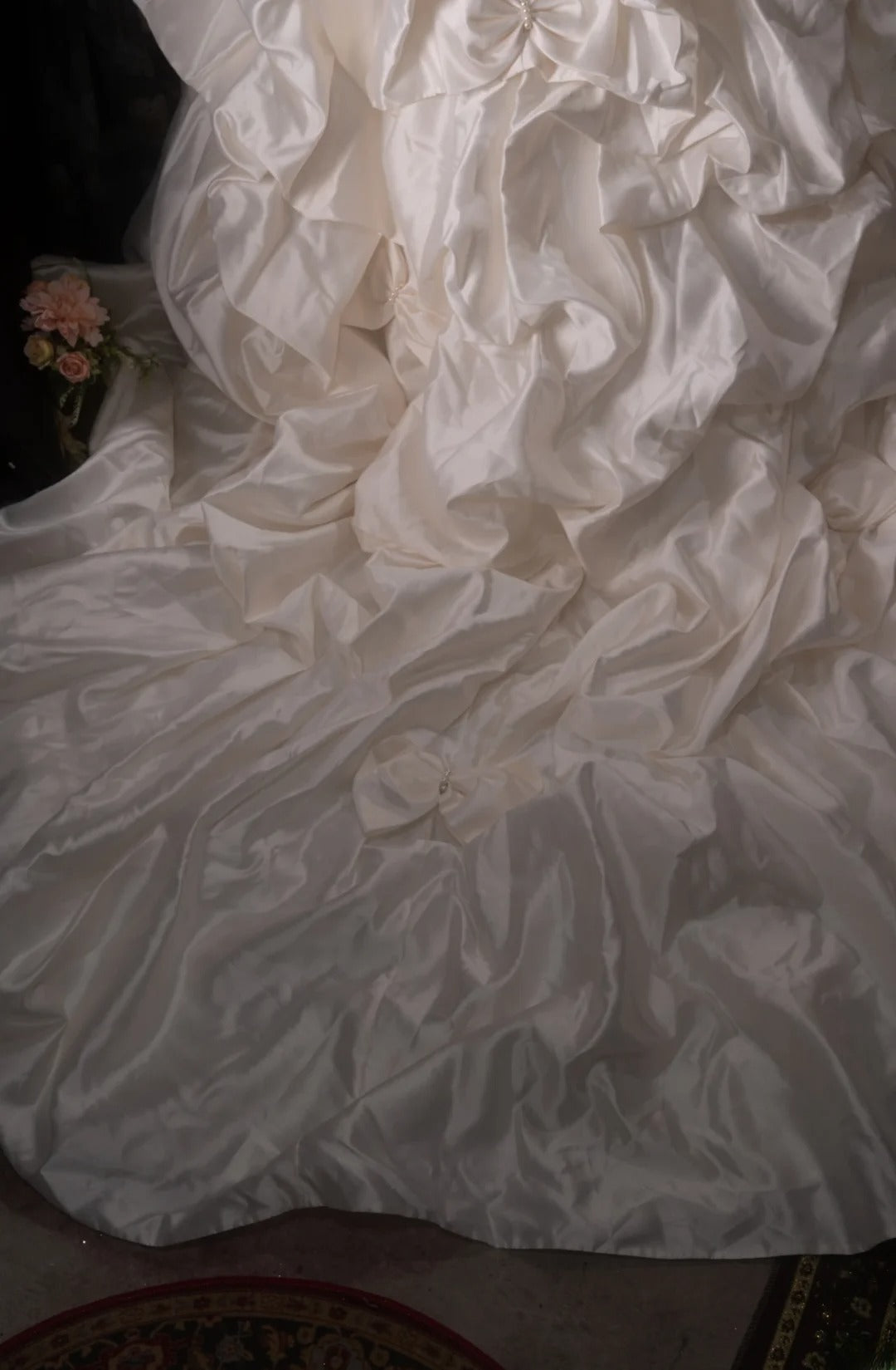 Cute Princess Ball Gown Formal Events Strapless Taffeta White With Tiered Quince Dress Quinceanera Dresses Birthday Outfits RB8368
