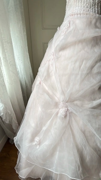 Sweet 15 Quinceanera Dress Ball Gown Spaghetti Straps Pink With Beading Long 15th Birthday Gown RC0543
