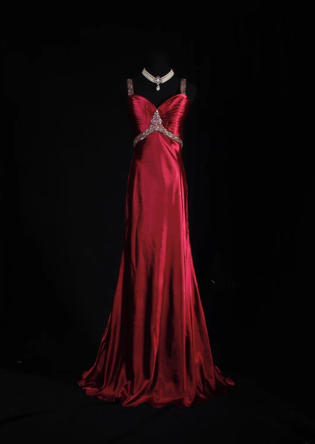Vintage Prom Dresses Inspiration Mermaid Red Satin Semi Formal 90s Pro – RubyFashionDress