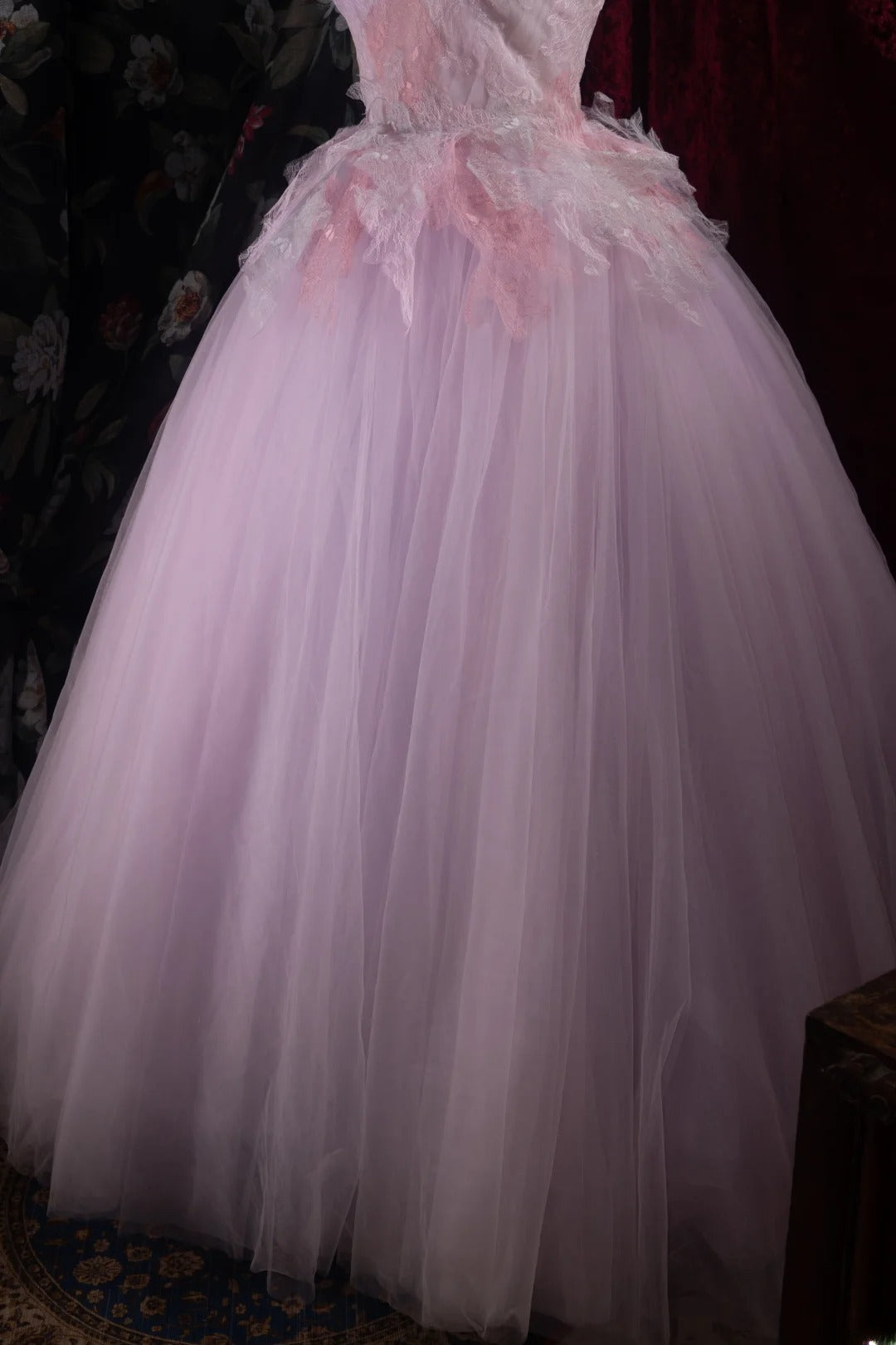Dreamy Princess Ball Gown Formal Events Spaghetti Straps Pink With Lace Quince Dress Quinceanera Dresses Birthday Outfits RB8471
