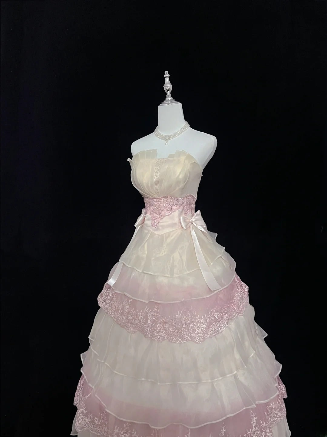 Fairytale Dream Ball Gowns Strapless Pink With Tiered Layers Long Quince Dress Voluminous Ideas Quinceanera Dresses Formal Dress RB7623