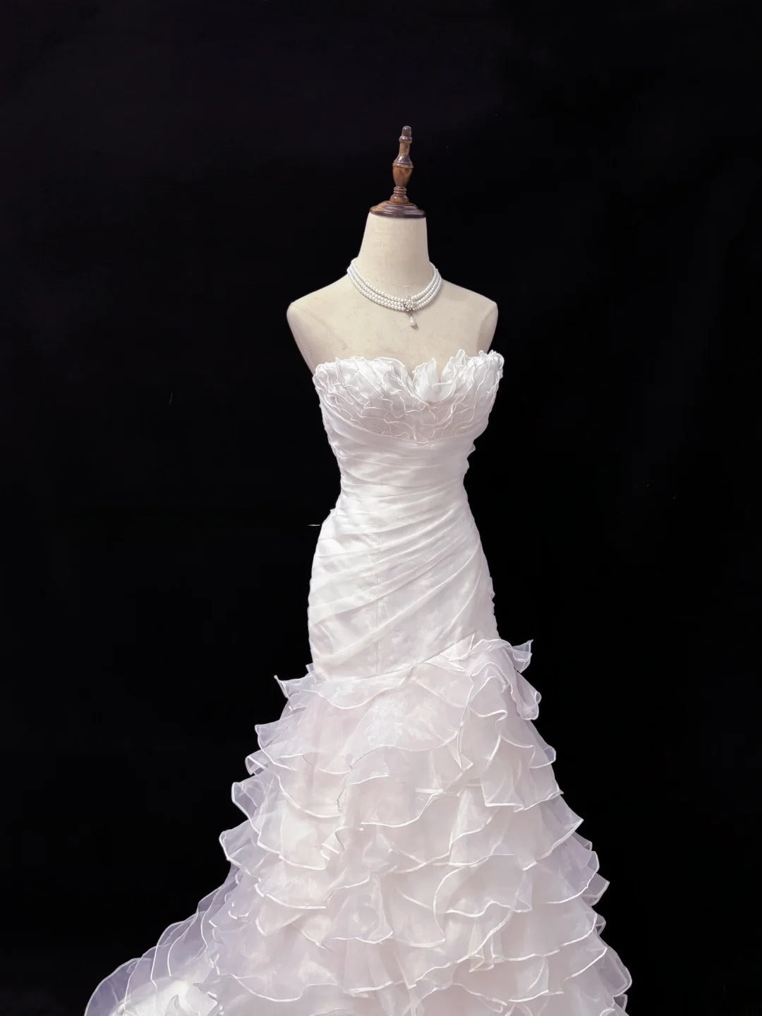 Beautiful Mermaid Sweetheart Light Pink With Tiered Layers Prom Dress Formal Outfits Evening Night Dresses RB7634