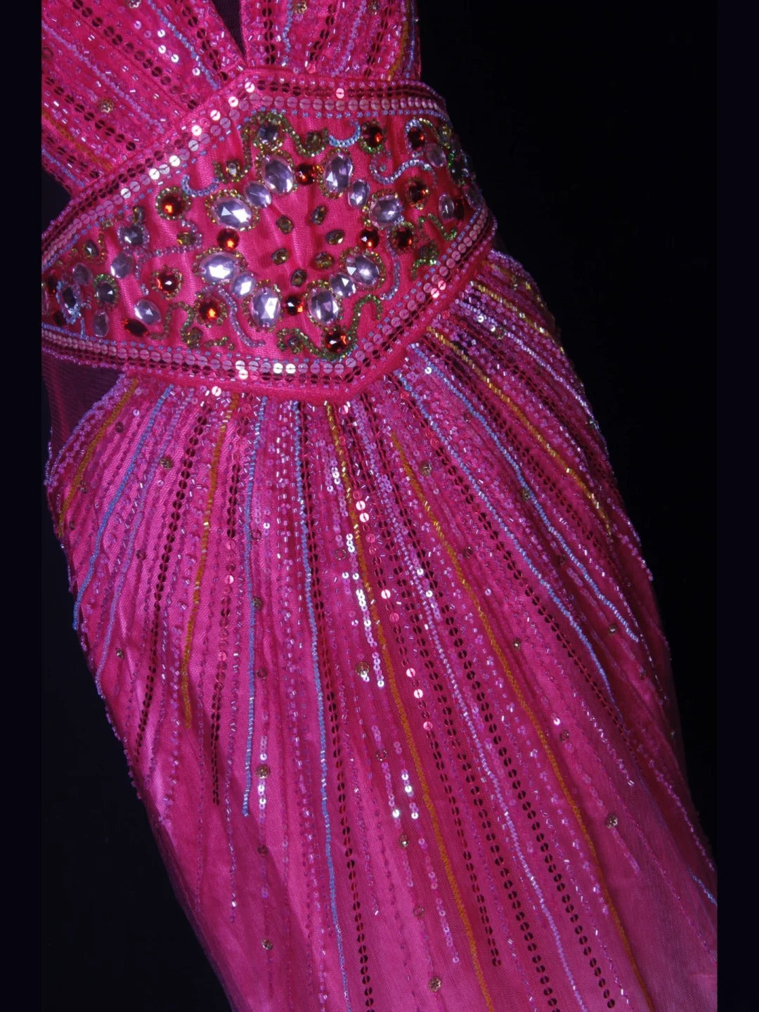 Shinning Mermaid Spaghetti Straps Hot Pink Backless Beaded Bodice Long Prom Dresses Impress 18th Birthday Outfits Prom Gown AS262