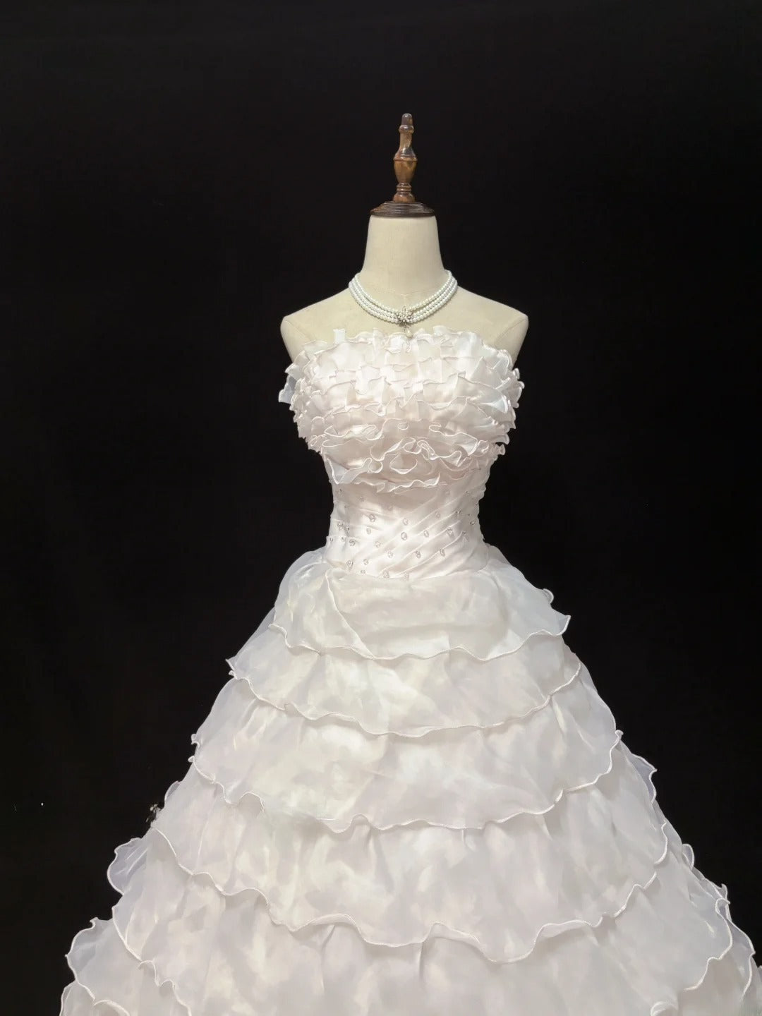 Classy Ball Gowns Strapless Light Pink Poofy Long With Tiered Layers Quince Dress Sweet 16 inspo Quinceanera Dresses Vestidos De 15 anos RB7663