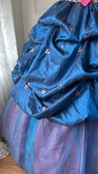 Sweet 15 Quinceanera Dress Ball Gown Strapless Navy Blue With Beading Long 16th Birthday Outfits RC0618