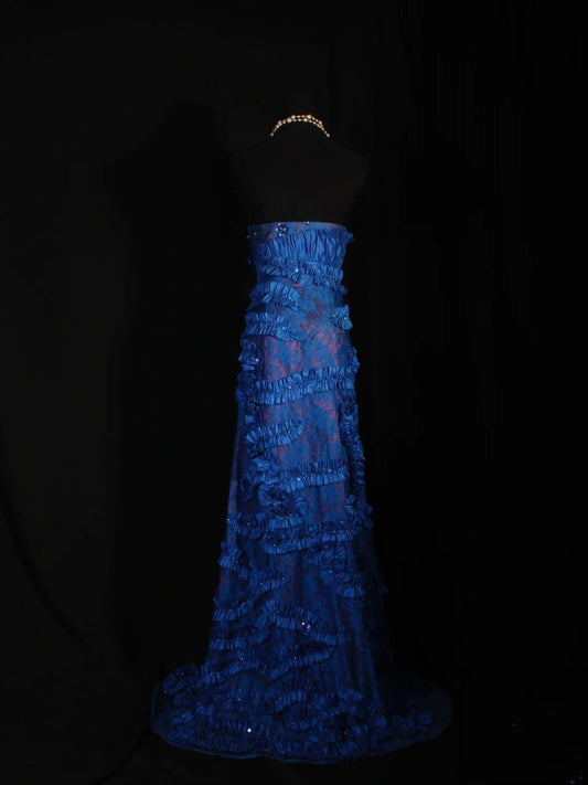 Vintage A Line Sweetheart Royal Blue Satin 1960s With Lace Beads Bodice Long Prom Dresses Impress 18th Birthday Outfit Formal Gown AS297