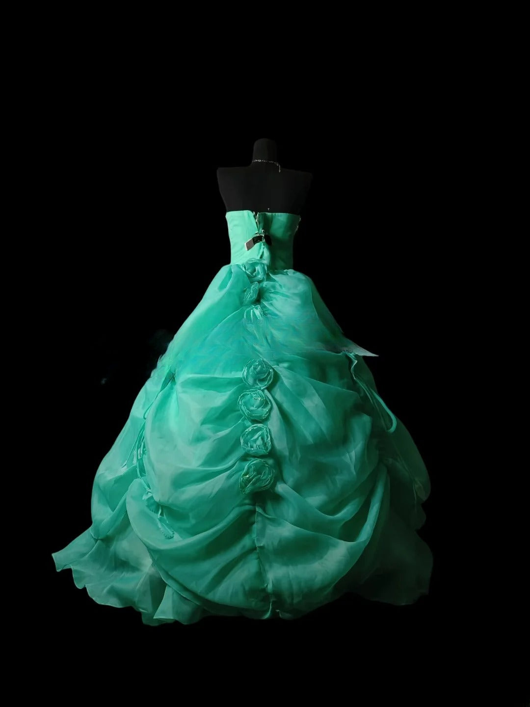 Cute Sweet 16 Dress Sweetheart Green Organza Tiered Ruffled Ball Gown Sweet Sixteen Dress RC0018