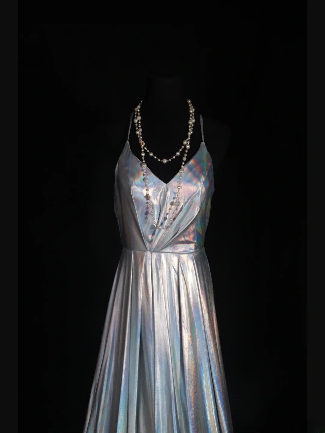 Vintage 2000s A Line Spaghetti Straps Silver Gray Backless Plus Size With Slit Long Prom Dresses Impress 21th Birthday Outfits Prom Gown AS332