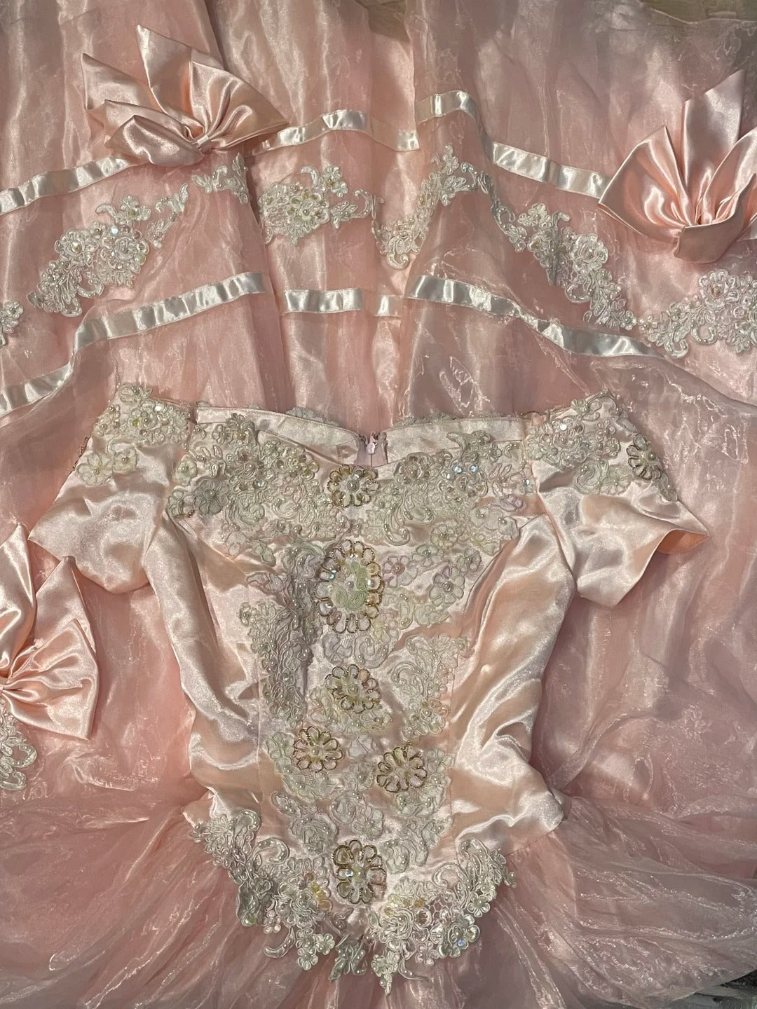 Timeless Ball Gown Formal Events Off The Shoulder Pink With Bow-knot Quince Dress Long Quinceanera Dresses Birthday Outfits RB8562