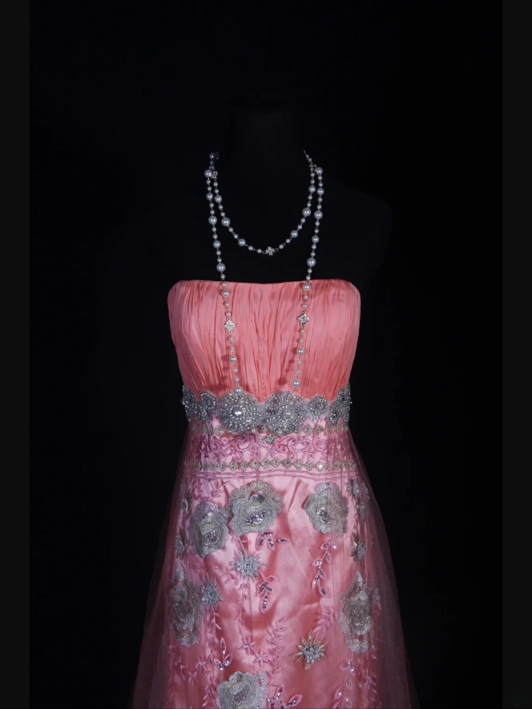 Vintage Mermaid Strapless Pink 1970s With Appliqued Beads Bodice Long Prom Dresses Inspo 19th Birthday Outfit Formal Gown AS336