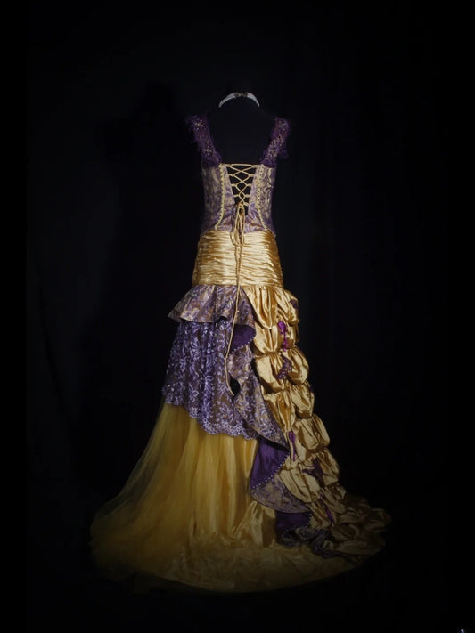 Vintage Mermaid Square Neck Gold 1970s With Appliqued Beads Bodice Long Prom Dresses Inspo 19th Birthday Outfit Formal Gown AS338