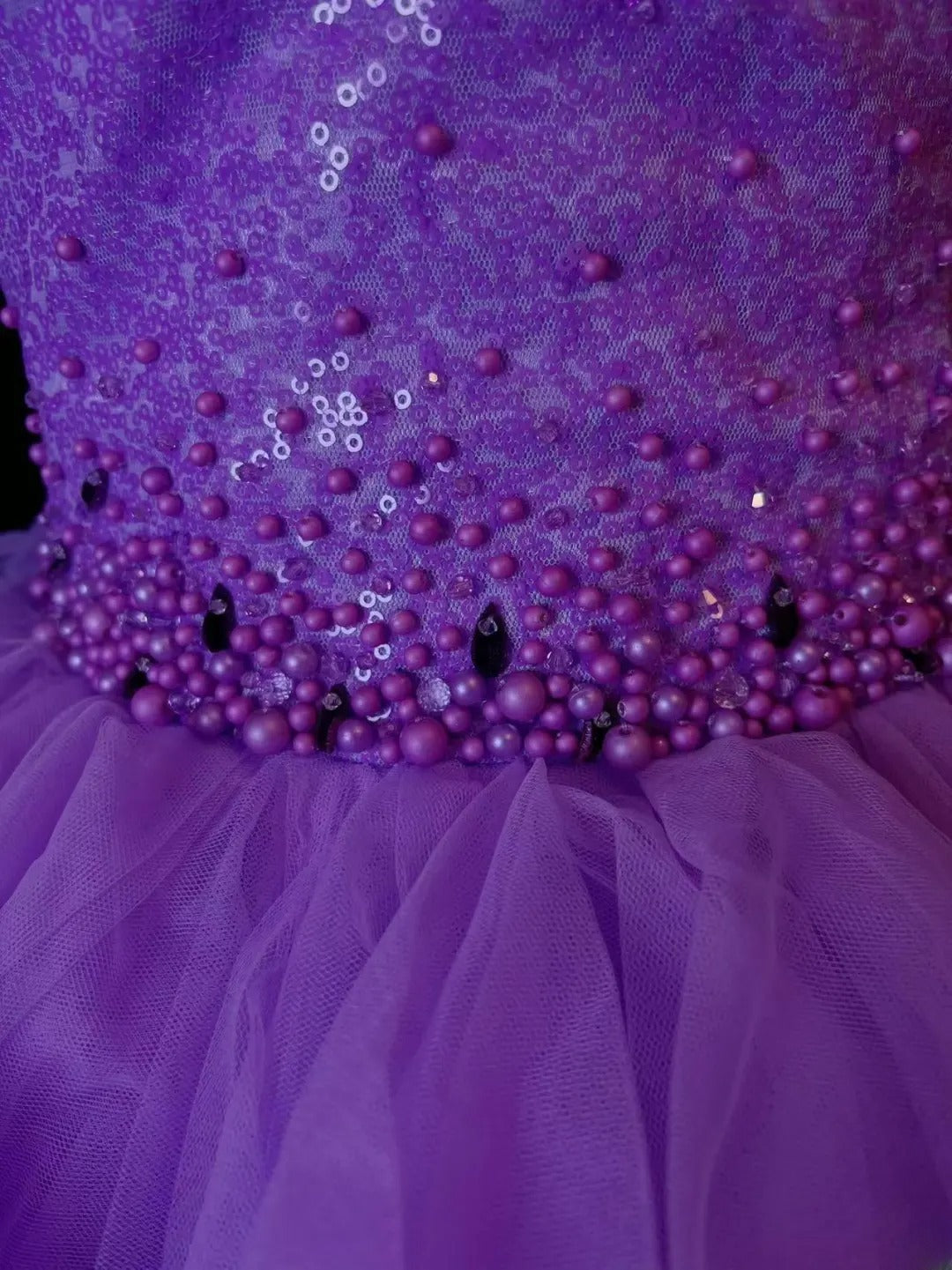 Modest Prom Dresses Ball Gown Strapless Purple Tulle With Beading Night Evening Formal Outfits RB6175