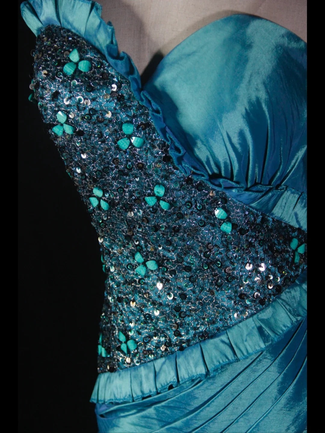 Vintage Mermaid One Shoulder 1950s With Pleated Ruffled Taffeta Bodice Long Prom Dresses Inspo 19th Birthday Outfit Formal Gown AS368