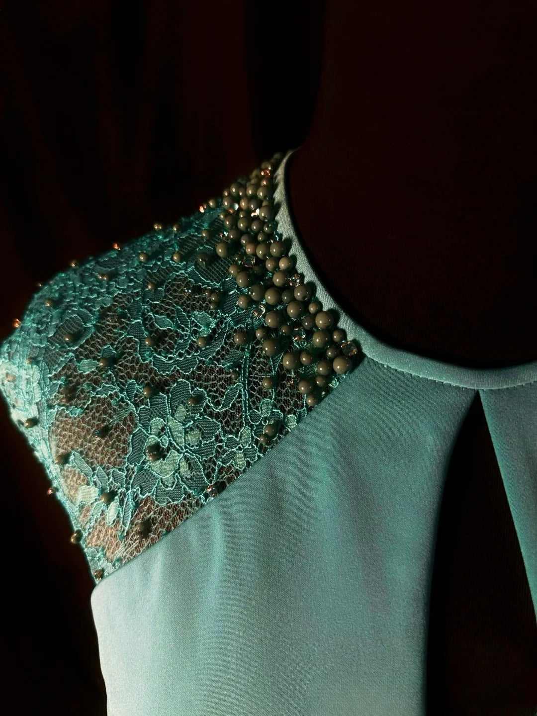 Vintage Prom Dresses Mermaid Scoop Neck Green With Pearls 1950s Retro Classy Long Party Formal Outfits RB6191