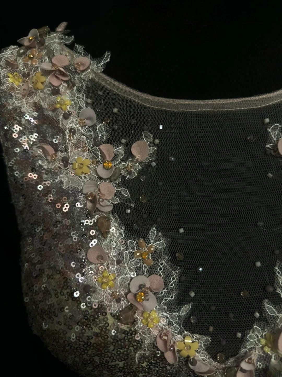 Sparkly Prom Dresses Mermaid Scoop Neck Champagne Sequin With Lace Night Evening Formal Outfits RB6193