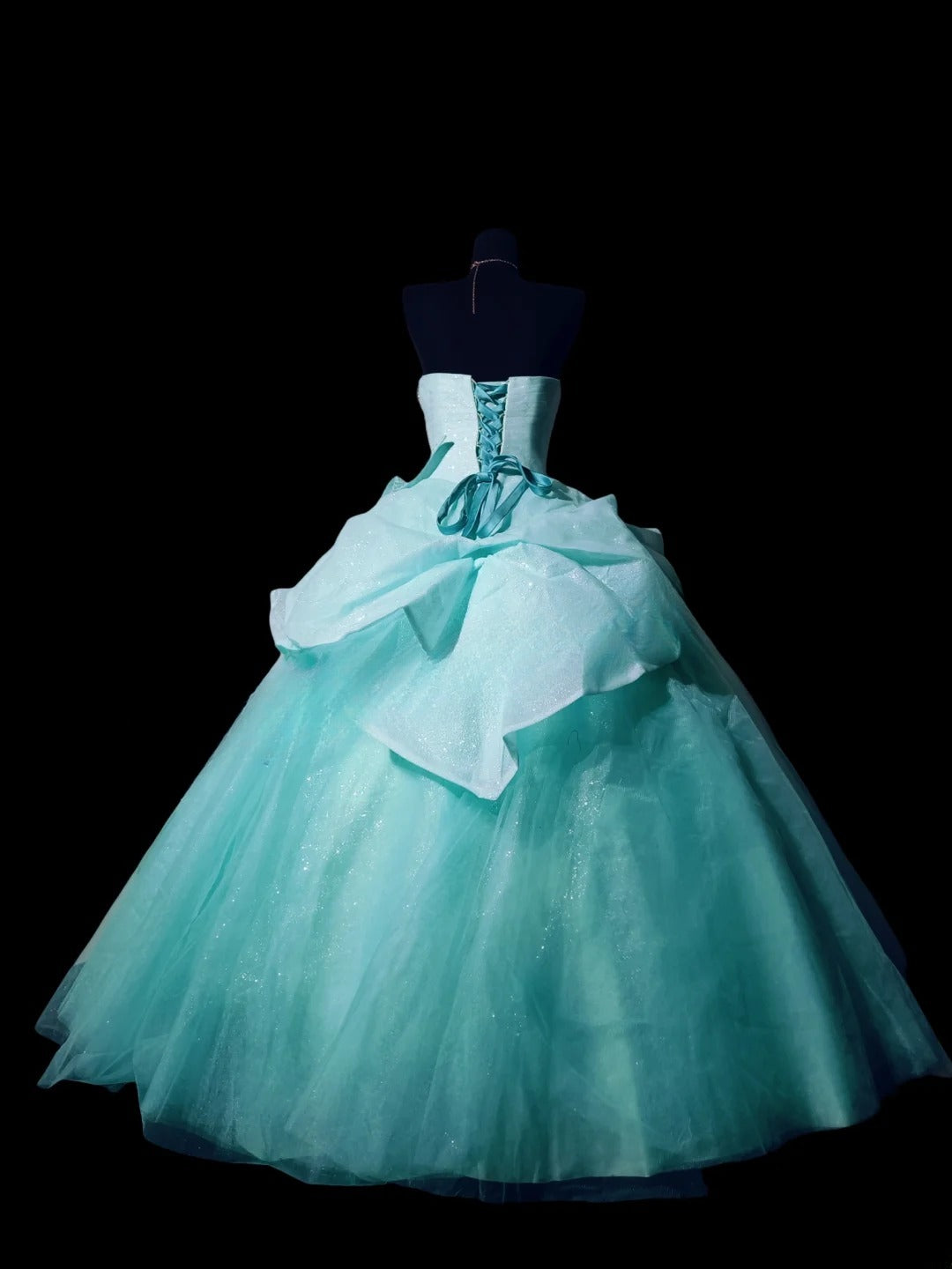 Cute Ball Gown Sweetheart Tulle Blue Long Quinceañera Dress Moda 2000 15 Quinceanera Dresses Ideas Sweet 16 Outfits RB7140