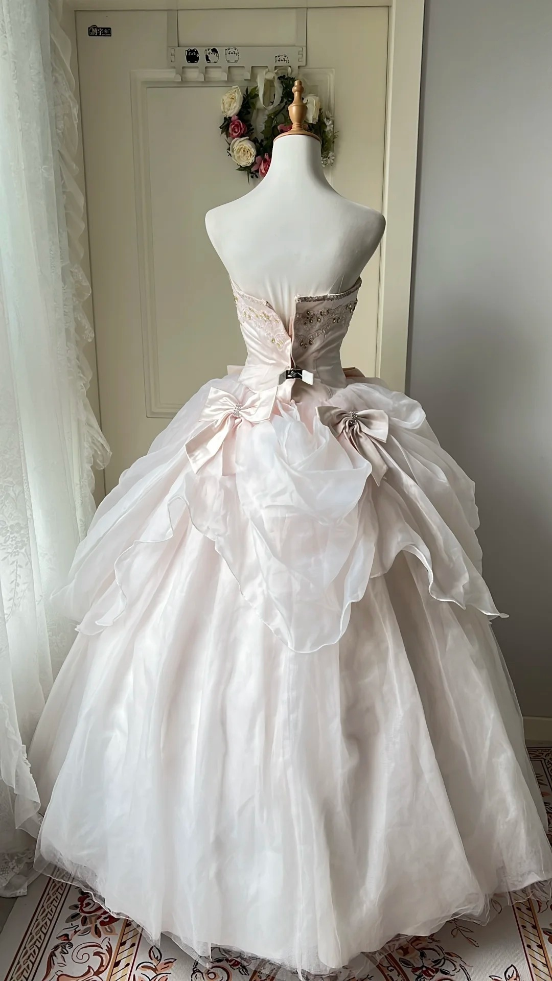 Cute Sweet 16 Dress Long Sweetheart Pearl Pink With Tiered Layers Ball Gown Sweet Sixteen Birthday Dresses RC0707