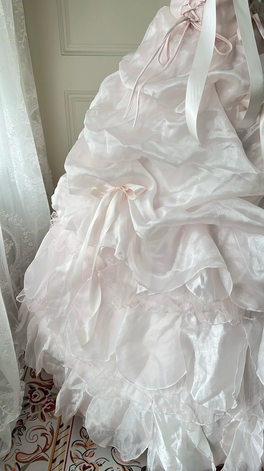 Sweet 15 Quinceanera Dresses Ball Gown Strapless Light Pink With Tiered Layers Long 16th Birthday Dress RC0733