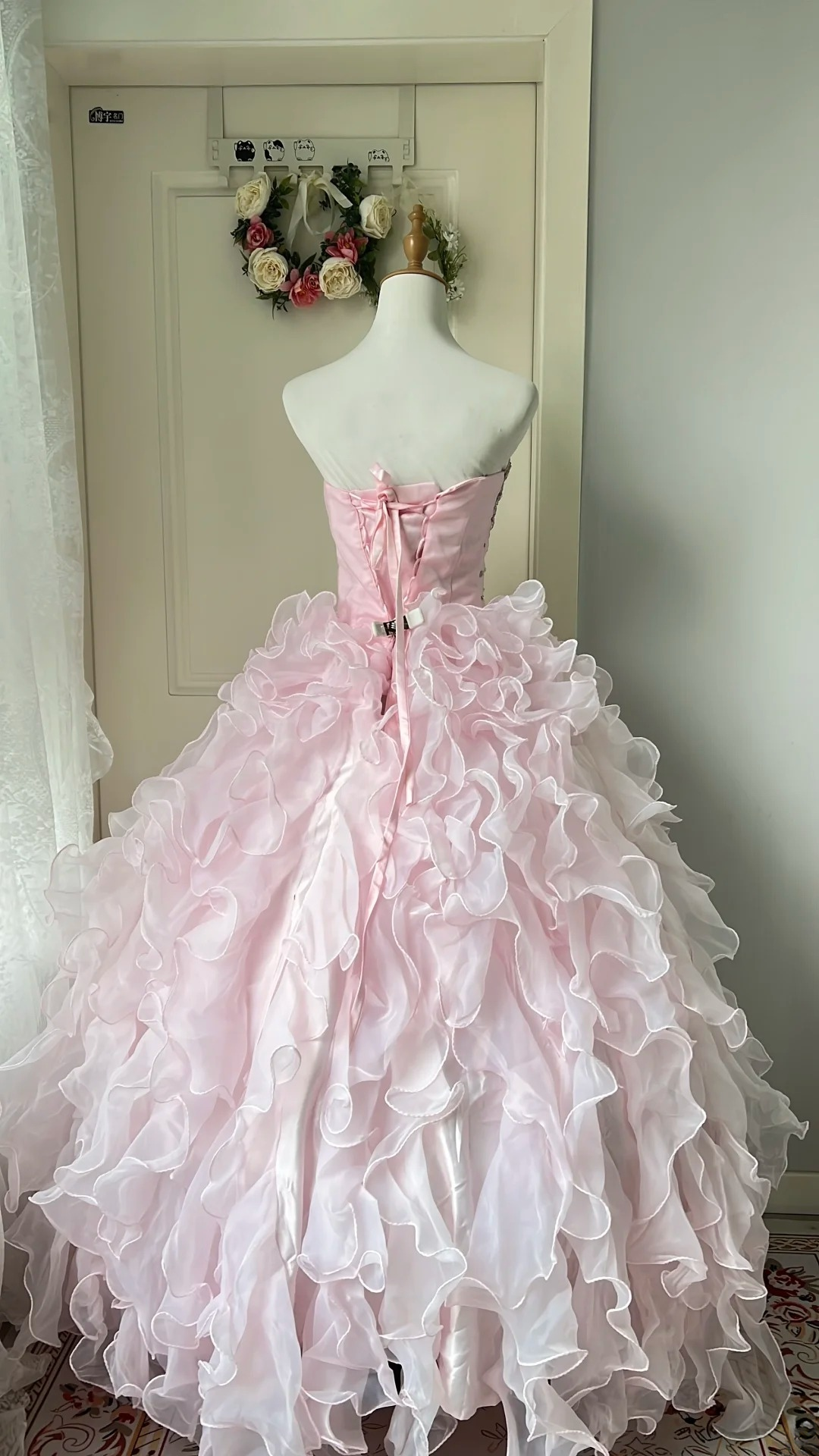 Sweet 15 Dress Quinceanera Dresses Ball Gown Sweetheart Light Pink With Beaded Layers Long 16th Birthday Outfits RC0737