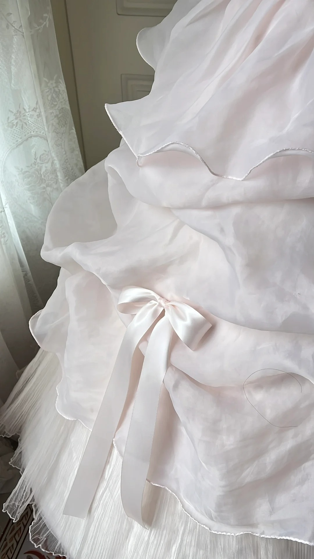 Elegant Prom Dresses Ball Gown One Shoulder Light Pink With Tiered Layers Long Graduation Dance Outfits RC0756