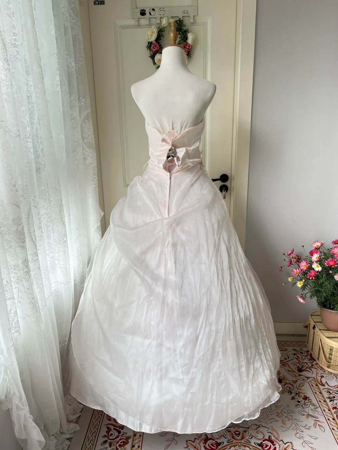 Sweet 16 Dress Ideas Ball Gown Strapless Light Pink With Lace Flowers Ball Gown Sweet Sixteen 16th Birthday Dresses RC0773