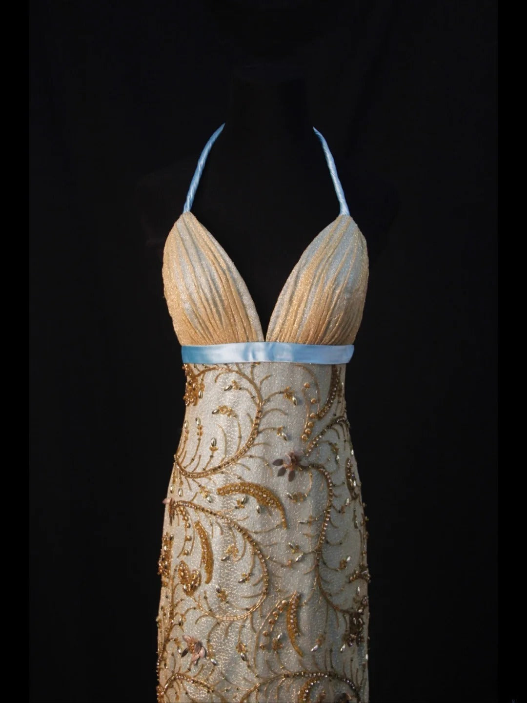 Vintage Mermaid Halter Gold Sequins 70s With Beads Prom Max Dresses Inspo 18th Birthday Outfit Formal Dress For Women AS464