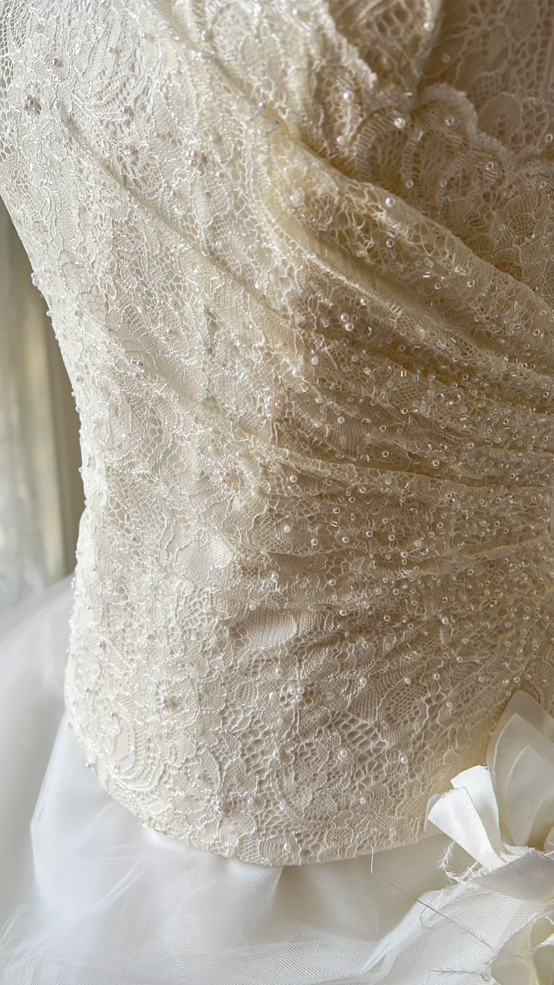 White Wedding Dress Ball Gown Strapless Sleeveless With Lace Tulle Long Bridal Gown RC0789