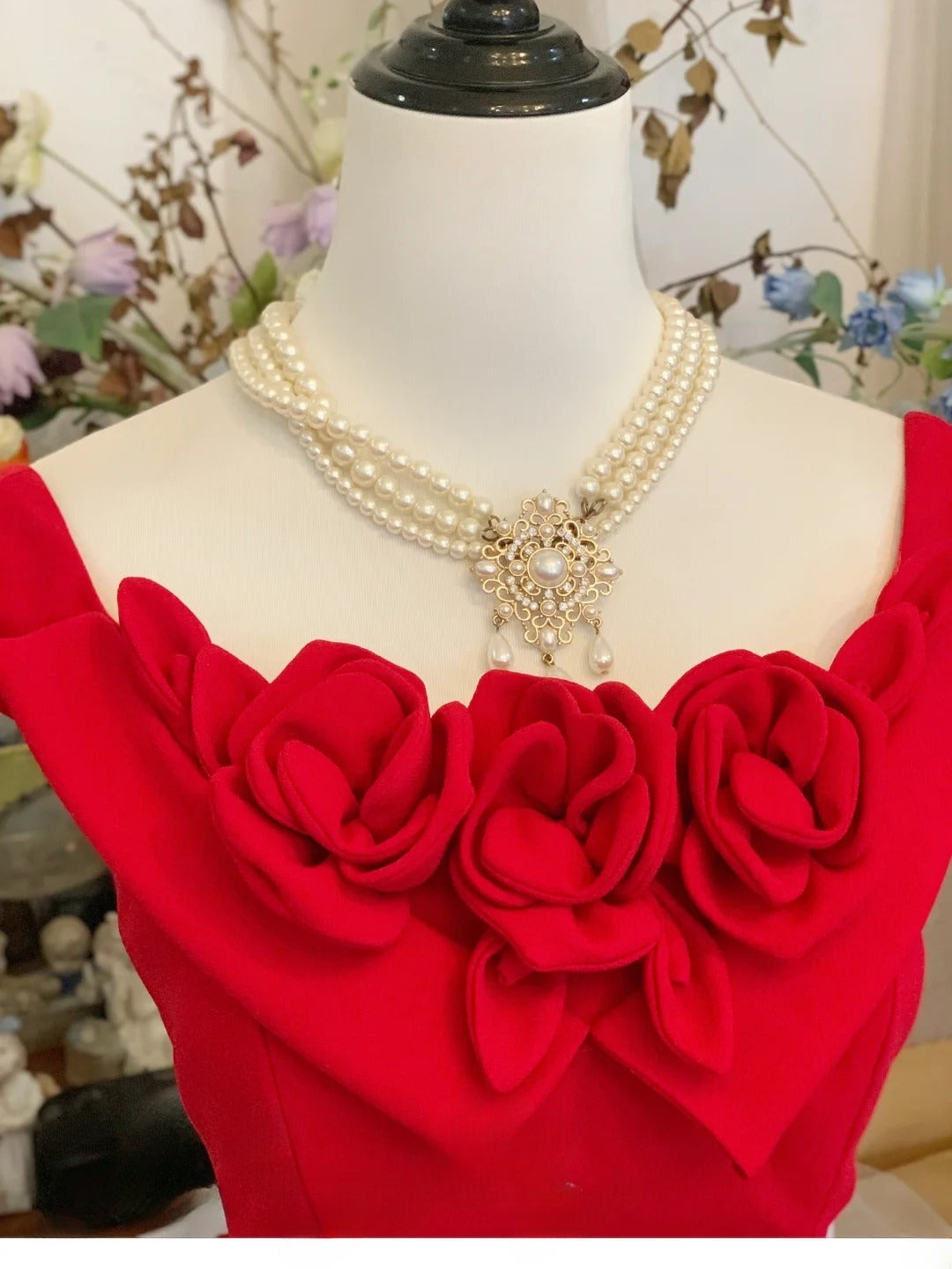 Sweet 16 Dress Ball Gown Scoop Red With Flowers Vestido De 15 Sweet Sixteen Dress RB9576
