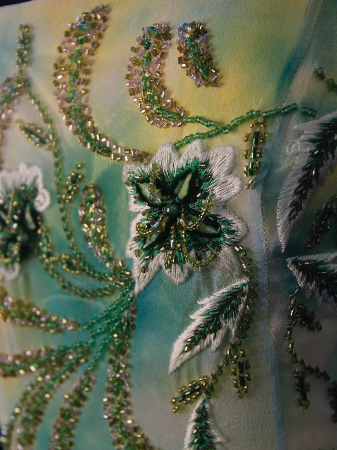 Retro 80s Mermaid Strapless Floral Green Chiffon With Beadings Long Prom Dresses Inspo 22th Birthday Outfit Formal Dress AS485