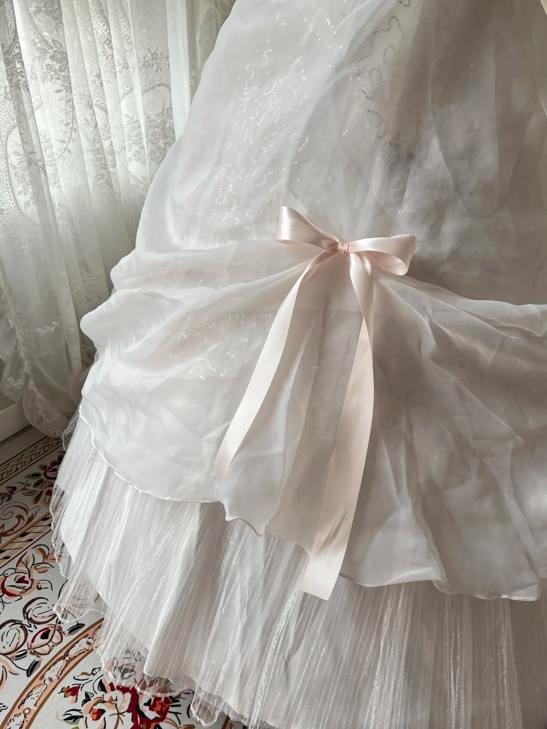 Fairytale Sweet 16 Dress Princess Ball Gown Strapless Light Pink With Bow Floor‑Length Quinceanera Dresses RC0839