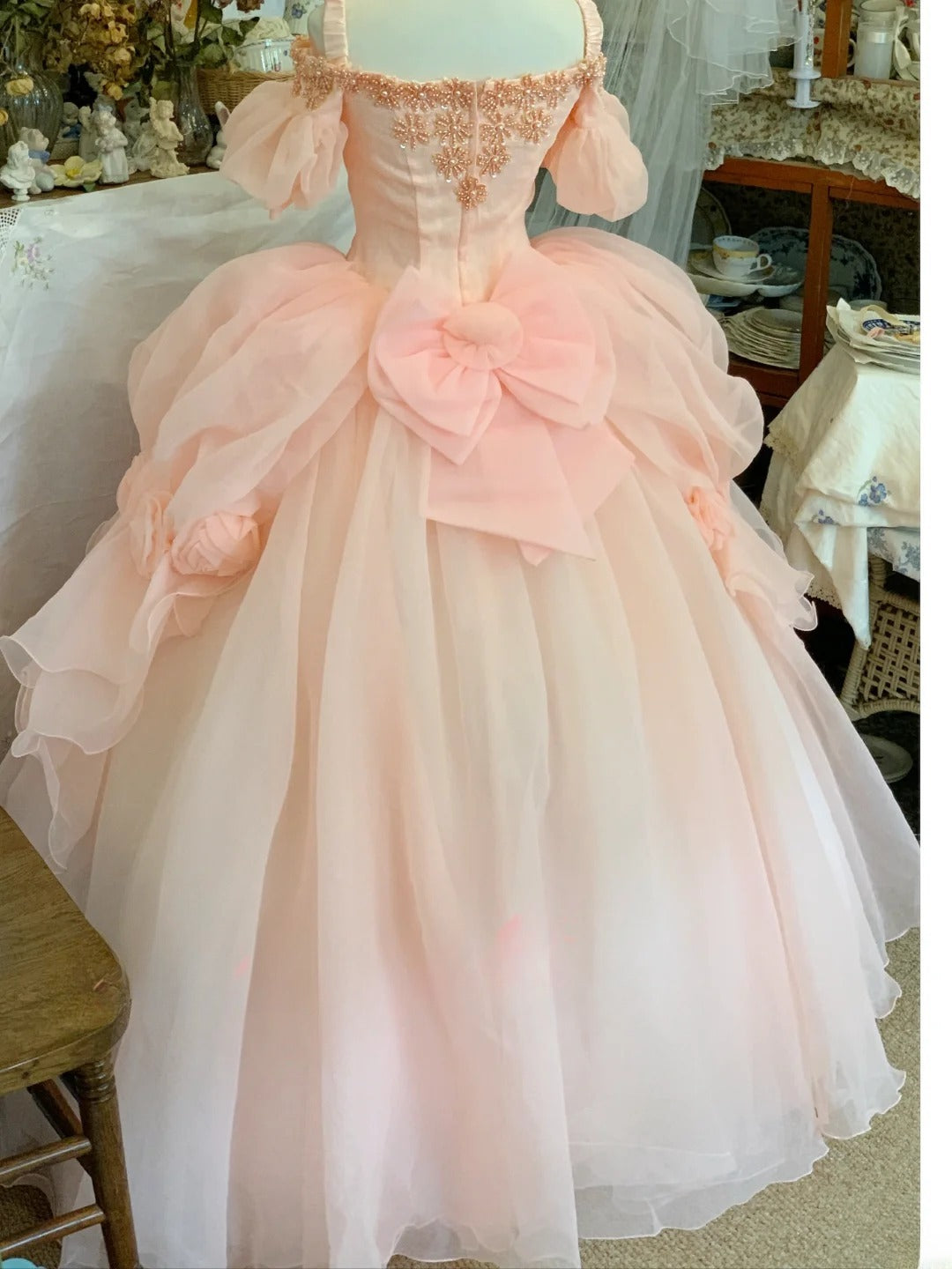 Sweet 16 Dress Ball Gown Off Shoulder Pink With Puffy Sleeves Vestido De 15 Sweet Sixteen Dress RB9590