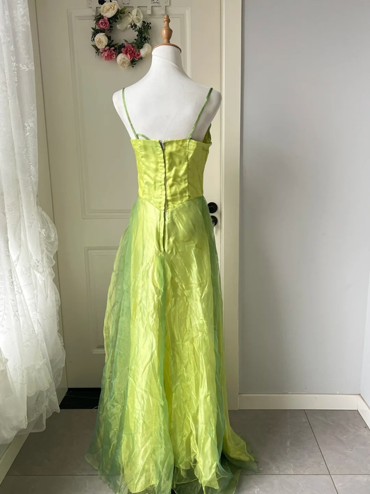 Prom Dresses ideas A Line Spaghetti Straps Green Long Formal Party Gown 8th Grade Dress RC0910